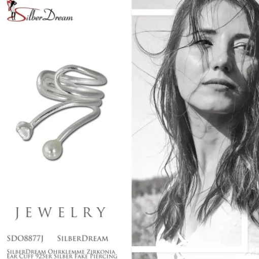 SilberDream Ohrklemme Zirkonia Ear Cuff 925er Silber Fake Piercing SDO8877J