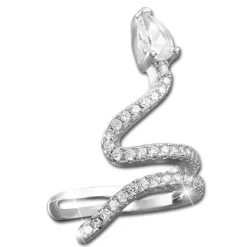 SilberDream Ohrklemmen Set Schlange Zirkonia Ear Cuff Ohrring 925 Silber GSO470W