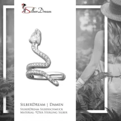 SilberDream Ohrklemmen Set Schlange Zirkonia Ear Cuff Ohrring 925 Silber GSO470W