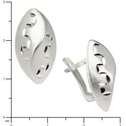 SilberDream Ohrring Blatt diamantiert 925 Sterling Silber Ohrstecker SDO313