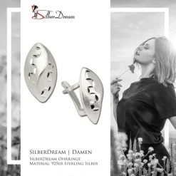 SilberDream Ohrring Blatt diamantiert 925 Sterling Silber Ohrstecker SDO313