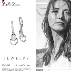 SilberDream Ohrring Blättchen 925er Silber Ohrhänger SDO549