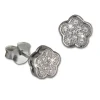 SilberDream Ohrring Blume weiß 925er Silber Ohrstecker GSO2905J