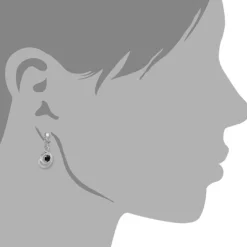 SilberDream Ohrring Doppelring Zirkonia schwarz 925 Ohrhänger SDO580S