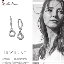 SilberDream Ohrring Doppelring 925 Sterling Silber Ohrhänger SDO5687