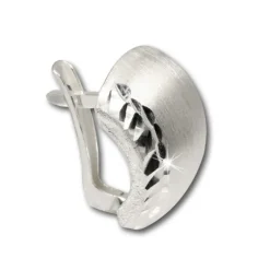 SilberDream Ohrring halbrund diamantiert 925 Silber Ohrstecker SDO318