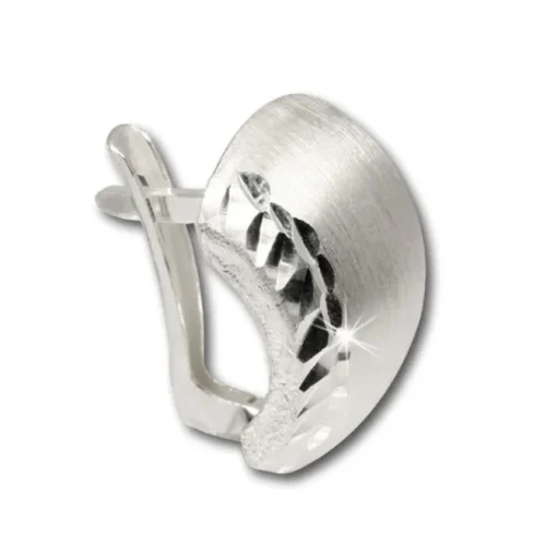SilberDream Ohrring halbrund diamantiert 925 Silber Ohrstecker SDO318