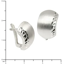 SilberDream Ohrring halbrund diamantiert 925 Silber Ohrstecker SDO318