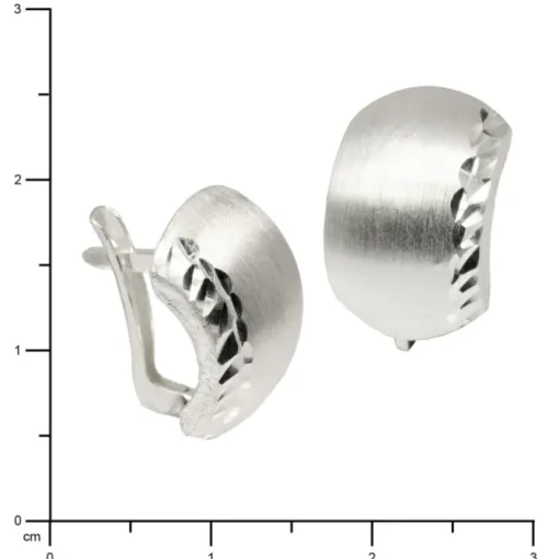 SilberDream Ohrring halbrund diamantiert 925 Silber Ohrstecker SDO318