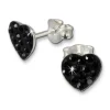 SilberDream Ohrring Herzen schwarz 925er Silber Ohrstecker GSO251S