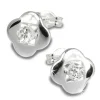 SilberDream Ohrring Kleeblatt Zirkonia weiß 925er Ohrstecker SDO544W