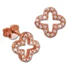 SilberDream Ohrring Kleeblatt rose vergoldet 925er Silber Ohrstecker GSO2906E