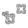 SilberDream Ohrring Kleeblatt weiß 925er Silber Ohrstecker GSO2902J