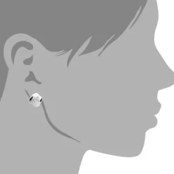 SilberDream Ohrring Kleeblatt Zirkonia weiß 925er Ohrstecker SDO544W