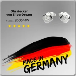 SilberDream Ohrring Kleeblatt Zirkonia weiß 925er Ohrstecker SDO544W