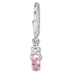 SilberDream Ohrring Kleine Blume Zirkonia rosa 925 Ohrhänger SDO535A