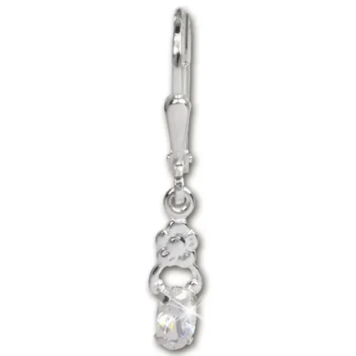 SilberDream Ohrring Kleine Blume Zirkonia weiß 925 Ohrhänger SDO535W