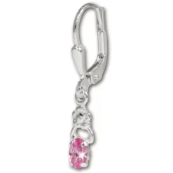 SilberDream Ohrring Kleine Blume Zirkonia rosa 925 Ohrhänger SDO535A