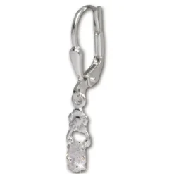 SilberDream Ohrring Kleine Blume Zirkonia weiß 925 Ohrhänger SDO535W