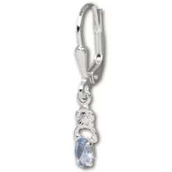 SilberDream Ohrring Kleine Blume Zirkonia blau 925 Ohrhänger SDO535H