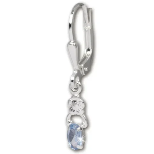 SilberDream Ohrring Kleine Blume Zirkonia blau 925 Ohrhänger SDO535H