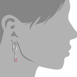 SilberDream Ohrring Kleine Blume Zirkonia rosa 925 Ohrhänger SDO535A