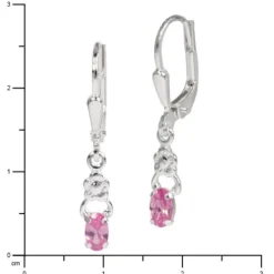 SilberDream Ohrring Kleine Blume Zirkonia rosa 925 Ohrhänger SDO535A
