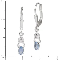SilberDream Ohrring Kleine Blume Zirkonia blau 925 Ohrhänger SDO535H