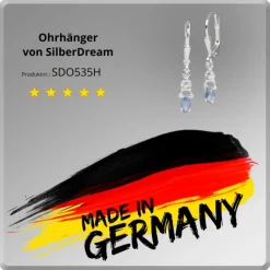 SilberDream Ohrring Kleine Blume Zirkonia blau 925 Ohrhänger SDO535H