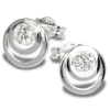 SilberDream Ohrring Kreise Zirkonia weiß 925 Silber Ohrstecker SDO542W