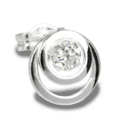SilberDream Ohrring Kreise Zirkonia weiß 925 Silber Ohrstecker SDO542W