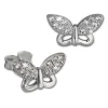 SilberDream Ohrring Schmetterling weiß 925er Silber Ohrstecker GSO2903J