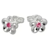 SilberDream Ohrring Seerose Zirkonia pink 925er Ohrstecker SDO545P