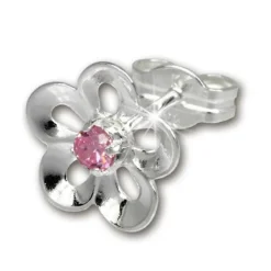 SilberDream Ohrring Seerose Zirkonia rosa 925er Ohrstecker SDO545A