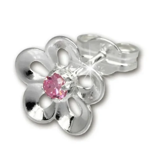 SilberDream Ohrring Seerose Zirkonia rosa 925er Ohrstecker SDO545A