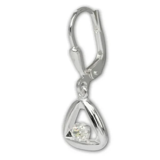 SilberDream Ohrring Triangel Zirkonia weiß 925 Ohrhänger SDO546W