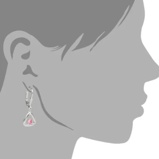 SilberDream Ohrring Triangel Zirkonia rosa 925 Ohrhänger SDO546A