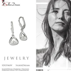 SilberDream Ohrring Triangel Zirkonia weiß 925 Ohrhänger SDO546W