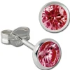 SilberDream Ohrring Zirkonia rubinrot 5mm 925 Silber Ohrstecker SDO5535P