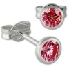 SilberDream Ohrring Zirkonia rubinrot 4mm 925 Silber Ohrstecker SDO5534P