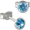 SilberDream Ohrring Zirkonia hellblau 4mm 925 Silber Ohrstecker SDO5534H