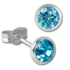 SilberDream Ohrring Zirkonia türkis 5mm 925 Silber Ohrstecker SDO5535T