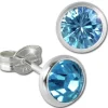 SilberDream Ohrring Zirkonia hellblau 6mm 925 Silber Ohrstecker SDO5536H