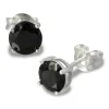 SilberDream Ohrring Zirkonia schwarz 6mm rund Silber Ohrstecker SDO716S