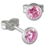SilberDream Ohrring Zirkonia rosa 4mm 925 Silber Ohrstecker SDO5534A