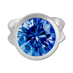 SilberDream Ohrring Zirkonia blau 5mm 925 Silber Ohrstecker SDO5535B