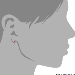 SilberDream Ohrring Zirkonia rubinrot 5mm 925 Silber Ohrstecker SDO5535P