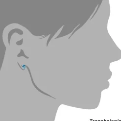 SilberDream Ohrring Zirkonia hellblau 4mm 925 Silber Ohrstecker SDO5534H