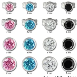 SilberDream Ohrring Zirkonia blau 5mm 925 Silber Ohrstecker SDO5535B