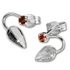 SilberDream Ohrringe Blatt Zirkonia rot 925 Silber SDO531R